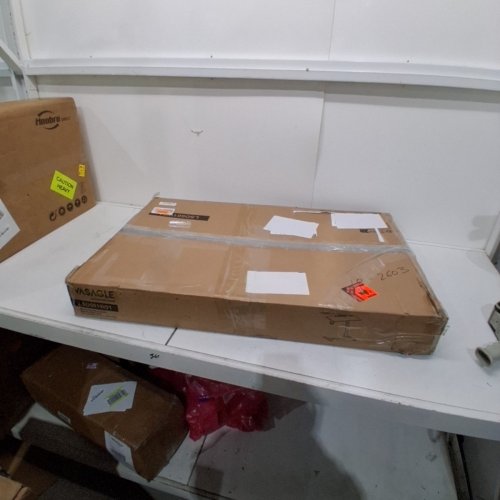 VASAGLE SMALL STANDING MOBILE DESK ON WHEELS - 27.6" X 15.7"/ 44LBS MAX - WHITE (MODEL: LSD601W01) image 6
