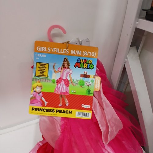 GIRLS DISGUISE SUPER MARIO PRINCESS PEACH COSTUME (DRESS ONLY) - MEDIUM (8-10) - PINK (STYLE: 10690K) image 3