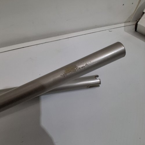 THRESHOLD DUAL MOUNT CURVED STEEL SHOWER CURTAIN ROD WITH TIERED END CAP - 50" - 72" - CHROME (MODEL: 064 08 0773) image 3