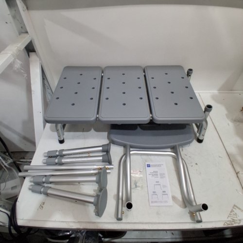 MEDLINE GUARDIAN BATHTUB TRANSFER BENCH WITH BACK SUPPORT & SUCTION FEET - MAX 500LBS - GREY (MODEL: G3-200KBX1) image 3