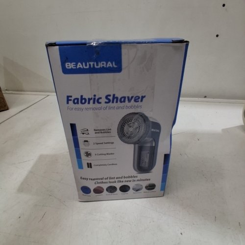 BEAUTURAL BATTERY OPERATED LINT REMOVER FABRIC SHAVER WITH 2 SPEEDS AND TWO REPLACEABLE BLADES - WHITE/GREY (MODEL: 719NA-0001) image 5