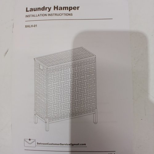 SETVSON WOVEN LAUNDRY HAMPERS WITH LID - 25" X 25" - RUSTIC BROWN (MODEL: XHLH-01) image 2