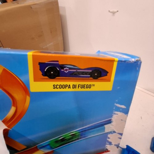 HOT WHEELS CRISS CROSS CRASH MOTORIZED TRACK SET WITH 4 HIGH SPEED CRASH ZONES - BLUE/ORANGE (MODEL: DTN42) image 5