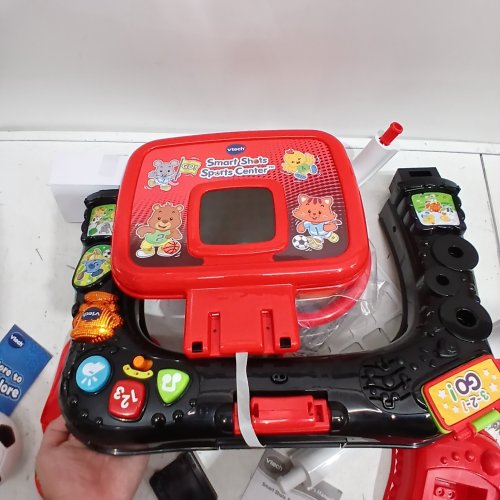 VTECH SMART SHOTS SPORTS CENTER, 2 - IN - 1 KIDS BASKETBALL HOOP AND SOCCER NET - RED/BLACK image 2