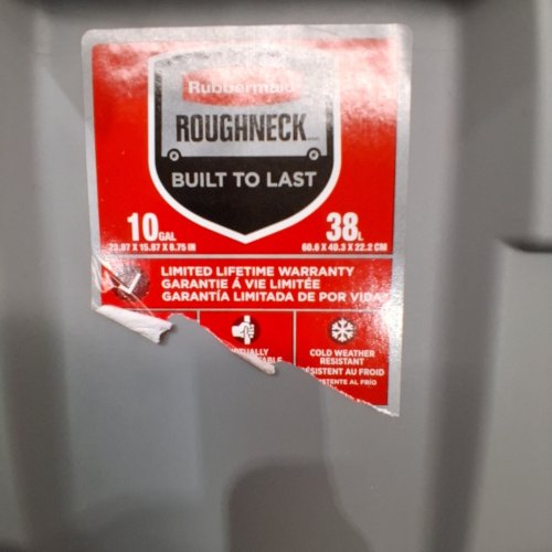 RUBBERMAID ROUGHNECK STORAGE TOTE WITH STURDY HANDLES - 10 GAL (38 L) - GREY image 4