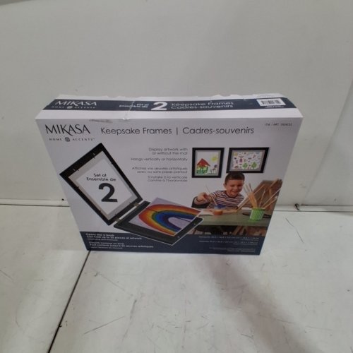 2PK MIKASA KEEPSAKE FRAMES, DISPLAY ARTWORK WITH OR WITHOUT A MAT - 12" X 14.5" - BLACK (MODEL: 1934151) image 4