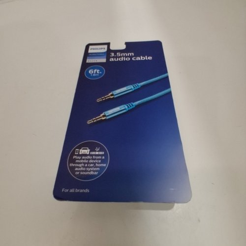 PHILIPS 3.5MM JACK AUDIO CABLE - 6FT - CYAN image 2