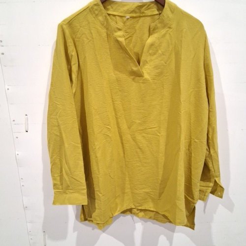 WOMEN'S LONG SLEEVE V NECK TOP - 2XL - MUSTARD YELLOW image 2
