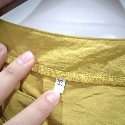 WOMEN'S LONG SLEEVE V NECK TOP - 2XL - MUSTARD YELLOW image 3