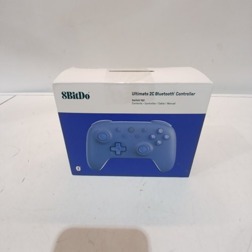 8BITDO ULTIMATE 2C WIRELESS BLUETOOTH CONTROLLER FOR SWITCH AND SWICTH 2 - 6-AXIS MOTION CONTROL - HAS RUMBLE VIBRATION, REFINED D-PAD AND BUMPERS - BLUE / WHITE - (MODEL: 80NC) image 4