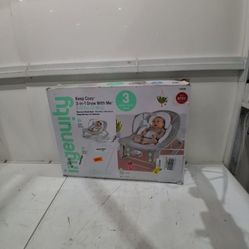 INGENUITY KEEP COZY 3-IN-1 GROW WITH ME VIBRATING BABY BOUNCER SEAT & ROCKER - 6-40LBS - SPRUCE - (MODEL: 12637) image 4