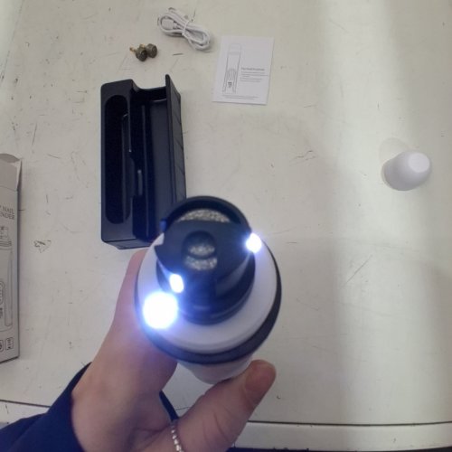 SMEHNSER CORDLESS RECHARGEABLE 3 SPEEDS PET NAIL GRINDER WITH LED LIGHT - WHITE / BLACK (MODEL: M5) image 3