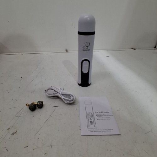 SMEHNSER CORDLESS RECHARGEABLE 3 SPEEDS PET NAIL GRINDER WITH LED LIGHT - WHITE / BLACK (MODEL: M5) image 4