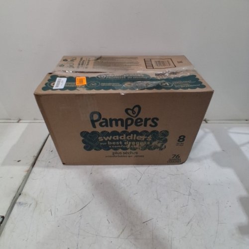 76PK PAMPERS ABSORBENT SWADDLERS - SIZE 8 - WHITE image 2