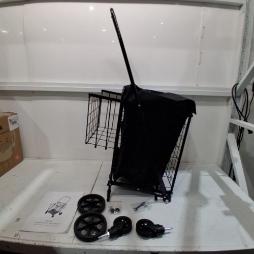 JIALIJIU FOLDING SHOPPING CART WITH WATERPROOF BAG - 23GAL TOTAL CAP - BLACK image 2
