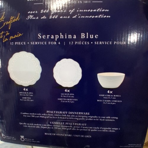12PC PFALTZGRAFF ECO FRIENDLY VERSATILE DECORATIVE DINNERWARE SET - SERAPHINA BLUE (MODEL: PF12SERAPHINAB) image 3