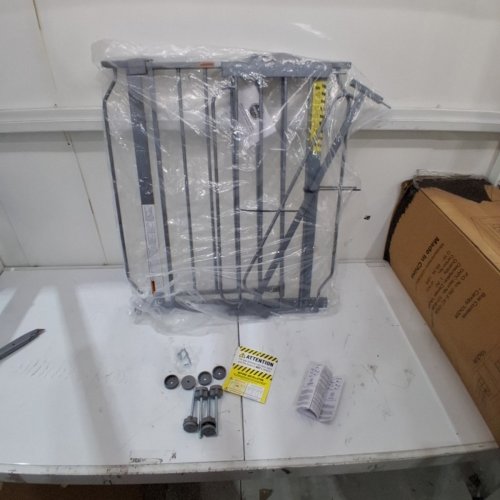 REGALO EASY STEP EXTRA WIDE METAL SAFETY GATE - 30" X 29"-49" - GREY/PLATINUM (MODEL: 1164EP) image 2
