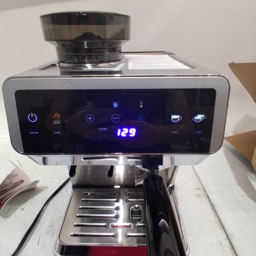 AMZCHEF 20 BAR ESPRESS MACHINE WITH BUILT-IN GRINDER, MILK FROTHER AND TOUCHSCRREN DISPLAY - SILVER/BLACK (MODEL: CM1626) image 2