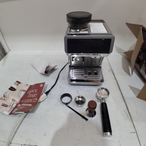 AMZCHEF 20 BAR ESPRESS MACHINE WITH BUILT-IN GRINDER, MILK FROTHER AND TOUCHSCRREN DISPLAY - SILVER/BLACK (MODEL: CM1626) image 3