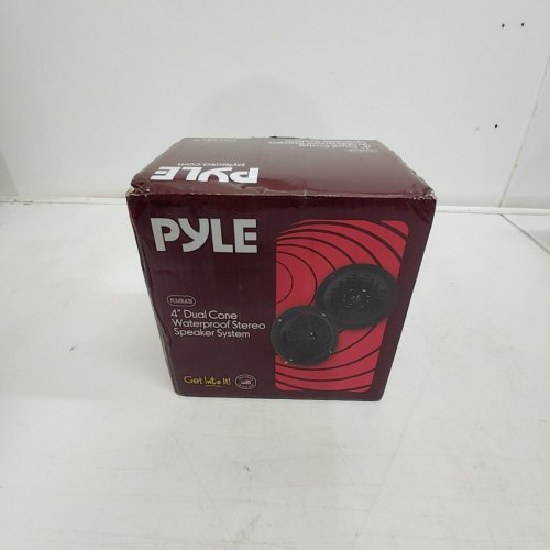 2PC PYLE DUAL CONE WATERPROOF STEREO SPEAKER SYSTEM SET - 4''/100W - BLACK (MODEL: PLMR41B) image 3