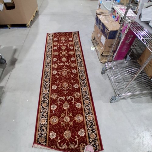 RUG BRANCH WASHABLE INDOOR RUNNER RUG - 3FT X 8FT - RED/BLACK image 2