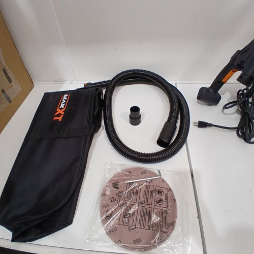 MAXXT FOLDABLE BRUSHLESS ORBITAL POWERFUL 6 VARIABLE SPEED ELECTRIC DRYWALL SANDER WITH 360° LED LIGHT - ORANGE (MODEL: MBLS550FB) image 6