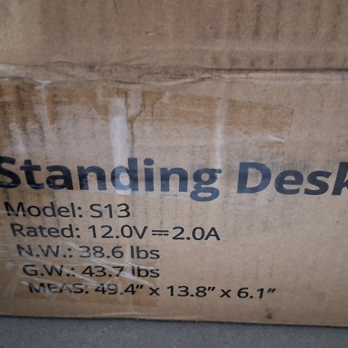 FEZIBO HEIGHT ADJUSTABLE ELECTRIC STANDING DESK - 48" X 24" - RUSTIC BROWN TOP / BLACK FRAME (MODEL: S13) image 7
