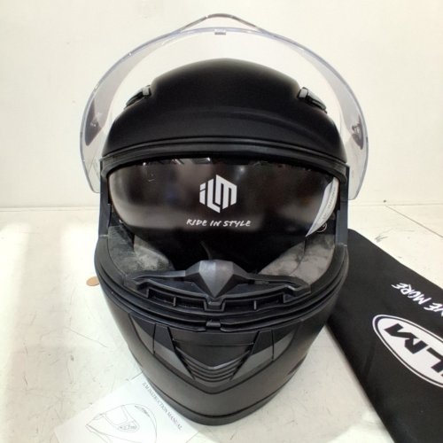 ILM MOTORCYCLE SNOWMOBILE FULL FACE HELMET WITH FOG RESISTANT LENS - M 57-58- MATTE BLACK - (MODEL:ILM-129) image 5