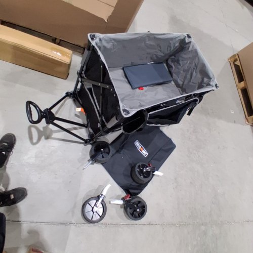 OVERMONT DOUBLE DECKER LARGE CAPACITY FOLDABLE WAGON - 400L - 52" X 19.7" X 42" - BLACK (MODEL: ‎OM-DWCN-02) image 2