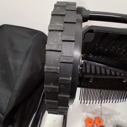 HEAVY DUTY PUSH LAWN SWEEPER WITH MESH COLLECTION HOPPER BAG - 21" - BLACK/ORANGE (MODEL: S19-001A) image 4