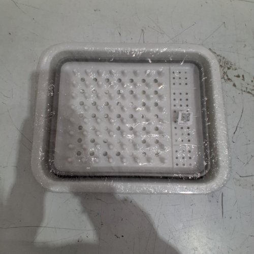 YMIKO CUTLERY & DISH STORAGE DRAINER - 14.6" X 12.2" X 2.4" - WHITE / GREY image 2