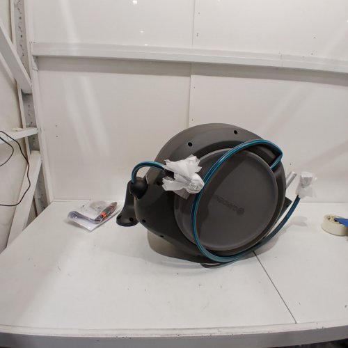 GARDENA WALL MOUNTED RETRACTABLE REEL WITH HOSE GUIDE - 75FT - GREY / TEAL image 2