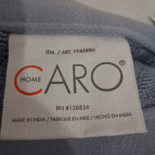 3PK CARO HOME 100% COTTON HAND TOWELS - 18" X 30" - BLUE HERRINGBONE (STYLE: 1945886) image 2