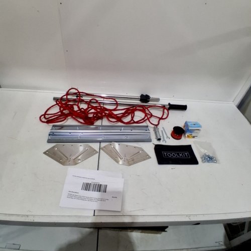 HEAVY-DUTY STEEL BLADE LAKE WEED CUTTER TOOL WITH 37" MAX. CUT WIDTH AND 30FT THROW ROPE - SILVER/RED (MODEL: 7855) image 2