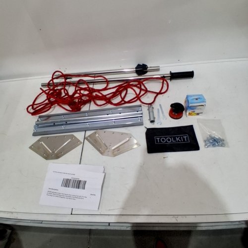 HEAVY-DUTY STEEL BLADE LAKE WEED CUTTER TOOL WITH 37" MAX. CUT WIDTH AND 30FT THROW ROPE - SILVER/RED (MODEL: 7855) image 3