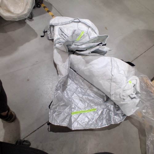 UNBRANDED PROTECTIVE HALF CAR COVER - 85" X 74" - SILVER image 2