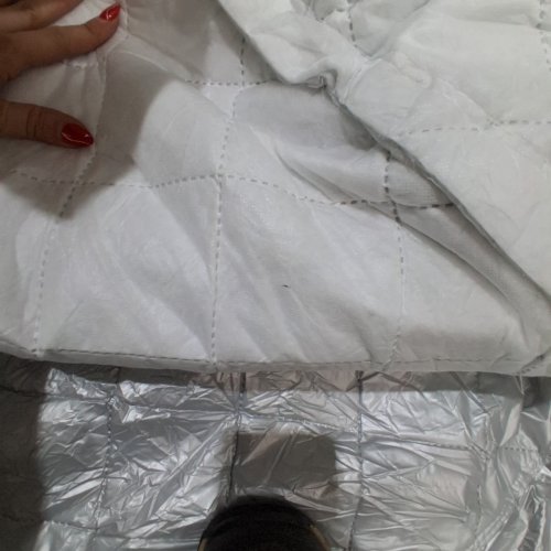 UNBRANDED PROTECTIVE HALF CAR COVER - 85" X 74" - SILVER image 3