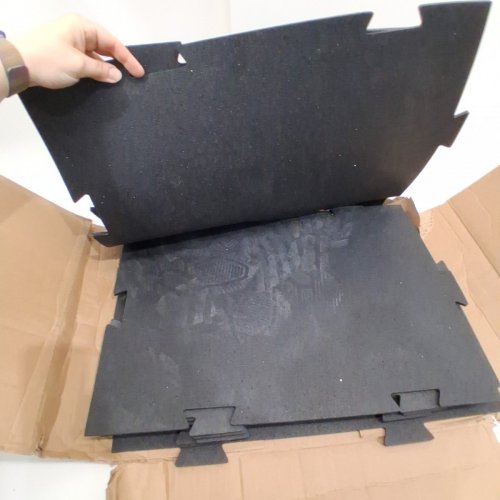 9PK AKFIT PREMIUM HEAVY-DUTY INTERLOCKING FLOORING TILES FOR GYM FLOORS - 16.6" X 23.5" - BLACK image 4