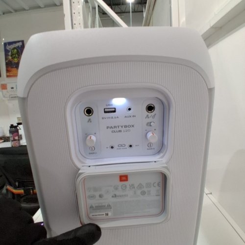 JBL PARTYBOX CLUB 120 - PORTABLE BLUETOOTH PARTY SPEAKER WITH FOLDABLE HANDLE - WHITE (MODEL:JBLPBCLUB120SWAM) image 8