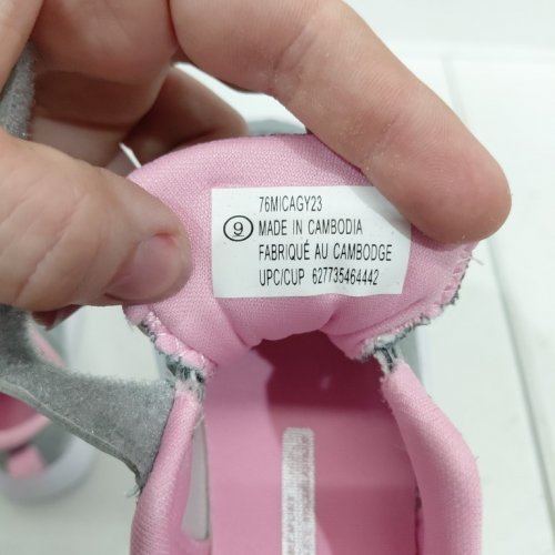 TODDLER ATHLETIC WORKS GIRLS' ATHLETIC SNEAKERS - SIZE 9 - GREY/PINK (STYLE: 76MICAGY23) image 5