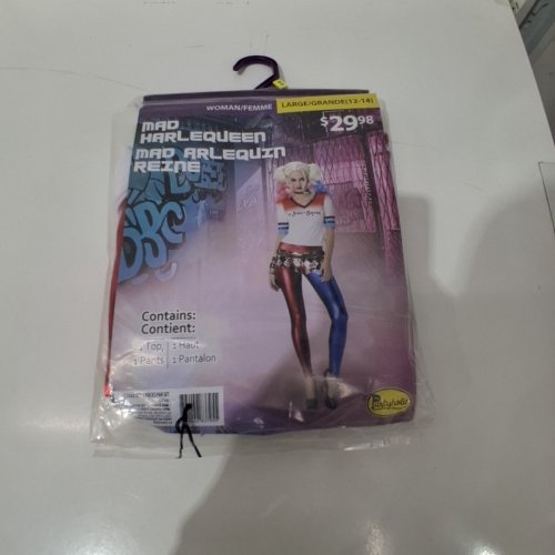 2PC WOMEN'S PARTYHOLIC MAD HARLEQUEEN COSTUME - LARGE (12-14) - WHITE/BLUE/RED image 2