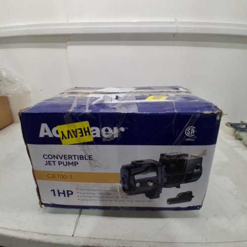 ACQUAER SHALLOW/DEEP WELL JET PUMP CAST IRON CONVERTIBLE PUMP - 1HP - UP TO 25FT OR 90FT - 115/230V - MAX 1554 GPH - BLACK (MODEL: CJE100-1) image 5