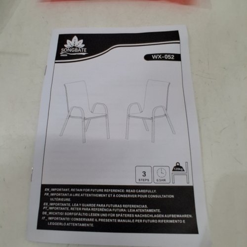 2PK SONGBATE MODERN METAL PATIO CHAIRS - GREY/BLACK (MODEL: WX-CA-052) image 4