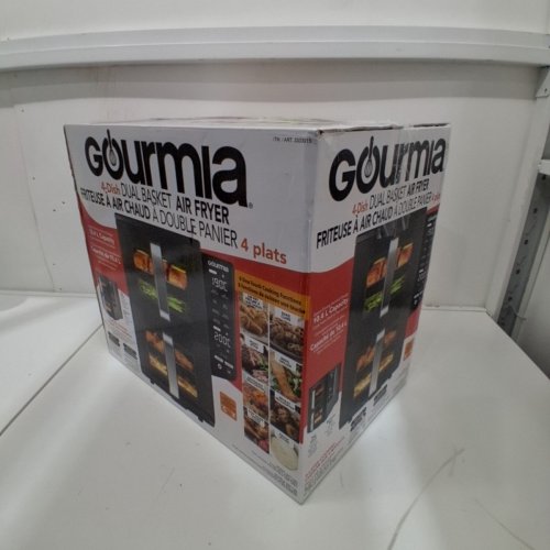 GOURMIA 4 DISH DUAL BASKET AIR FRYER WITH SYNC COOK - 11QT - BLACK (MODEL: 3333015) image 6