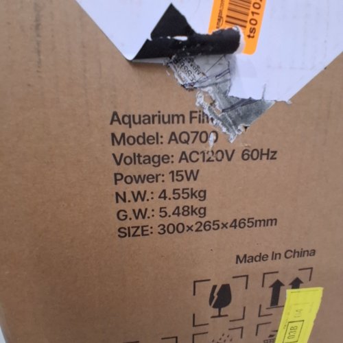 3-STAGE EXTERNAL AQUARIUM CANISTER FILTER - 162.7GPH/100GAL - BLACK/GREY (MODEL: AQ700) image 3