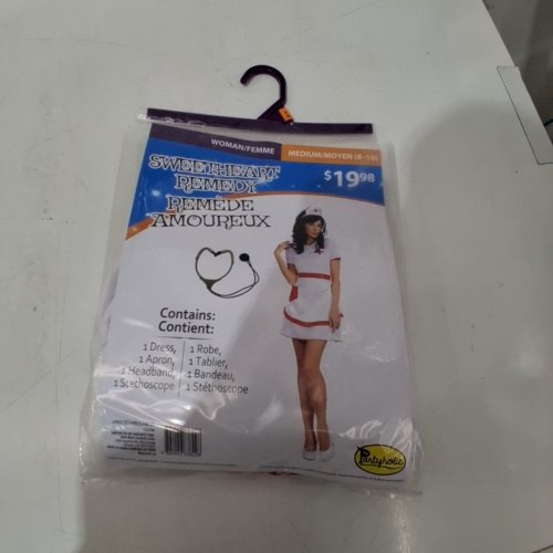 4PC PARTYHOLIC SWEETHEART REMEDY NURSE COSTUME SET - MEDIUM (8-10) - WHITE / RED (STYLE: 12279M) image 2