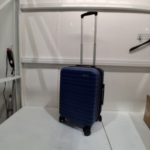 AMAZON BASICS HARDSIDE EXPANDABLE CARRY ON SPINNER TRAVEL LUGGAGE SUITCASE - 21" - BLUE image 2