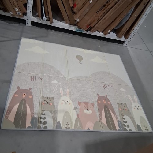 UANLAUO REVERSIBLE FOLDABLE BABY PLAY MAT - 58" X 69" - BEARS/TRIANGLE image 2