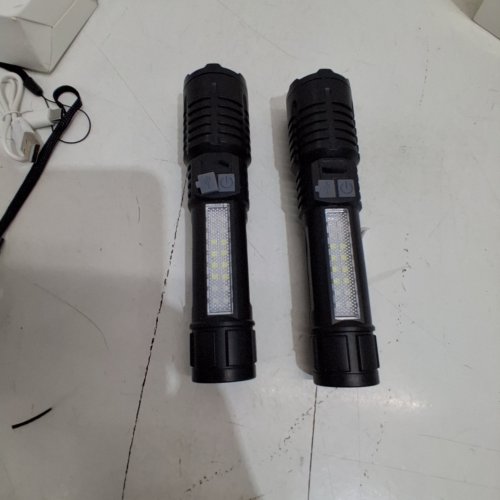 2PK POWER STYLE RECHARGEABLE LED FLASHLIGHT - IPX7 WATERPROOF - BLACK/ image 3