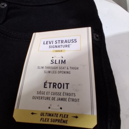 MENS LEVI STRAUSS SIGNATURE SLIM JEANS - 36 X 30 - BLACK image 4